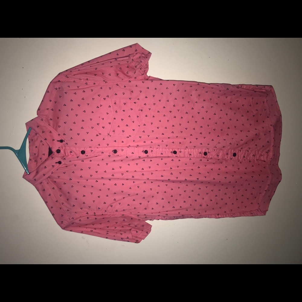 Pink button up shirt